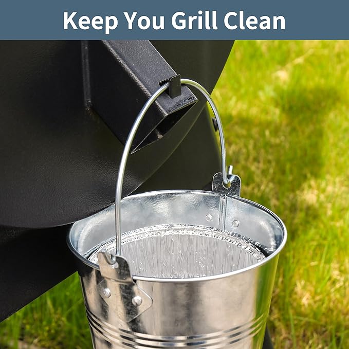 Grease Bucket for Pellet Grill Smokers – Heavy Duty Galvanized Steel Drip Catcher, Rust-Proof 5.6" Diameter, Easy Clean BBQ Accessory
