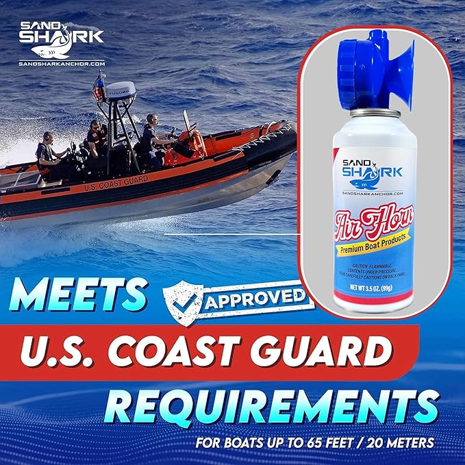 SandShark Premium Air Horn Handheld Canister-Very Loud Airhorn, Coast Guard Approved Boat Horn, Boat Horn Marine, Air Horns For Safety, Camping Air Horns, Air Horn for Dogs, Bear Horn (3.5 oz.)