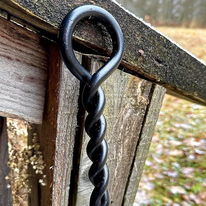 Fire Poker for Fire Pit, 40”Twisted Rope Design Fireplace Poker, Heavy Duty Handmade Fire Pit Poker for Campfire Wood Stove Firewood Log Coals, Outdoor and Indoor Fireplace Fire Pit Tools