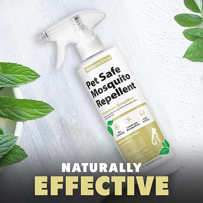 Pet Safe Mosquito Repellent, DEET-Free Travel Size Mosquito Spray for Dogs & Outdoor Use, 16 oz (475mL)