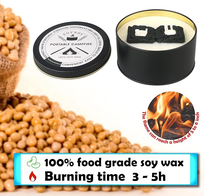 4 Pack Portable Campfire | Portable Fire Pit | Smores Maker | Lightweight and Portable | 3-5 Hours of Burn Time | Convenient-No Embers-No Hassle | Great Gifts for Picnics, Camping and More