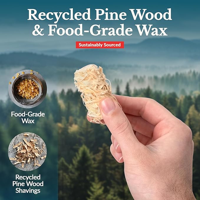 Fire Starter 100 pcs - Natural Fire Starters for Indoor & Outdoor, Firestarter for Wood Stove, Fireplace Campfires, Chimney, Grill, Pit, BBQ
