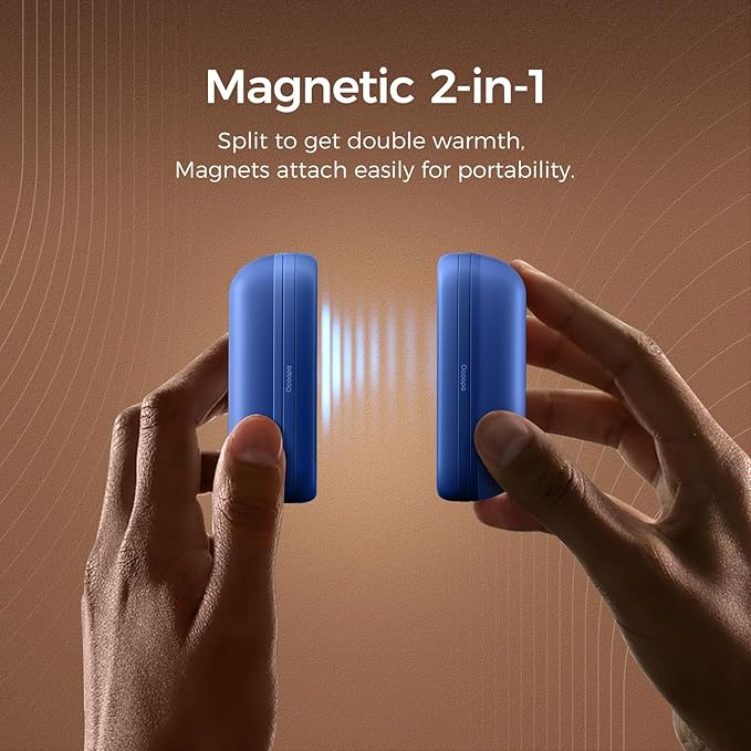OCOOPA 2 in 1 Magnetic Rechargeable Hand Warmers, UT2s Mini Electric Handwarmers 2 Pack, Split USB-C, Reusable Portable Pocket Heater, Raynauds, Golf, Christmas, Tech Gifts for Women Men