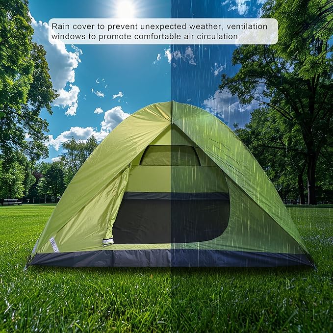 4-6 Person Dome Camping Tent, Family Camping Tent, 83x106 inches, Waterproof Oxford Flooring, for Fishing, Outdoor Camping, Hiking, Study Tours, Summer Camps.