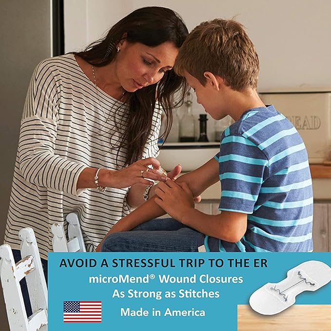 Emergency Wound Closures Surgical Quality Laceration Repair Without Stitches - Think Ahead - Be Prepared- (Emergency Wound Closures XS/SM (2 Devices - 1 Alcohol Prep Pad - 1 Gauze)