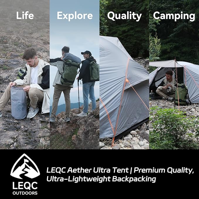 Waterproof Hiking Tent for Backpacking – 2 Person Easy Up Camping Tent, PU5000mm All Season Windproof Tent for Winter, Cold Weather, Outdoor Hiking & Freestanding Shelter for Mountain Camping
