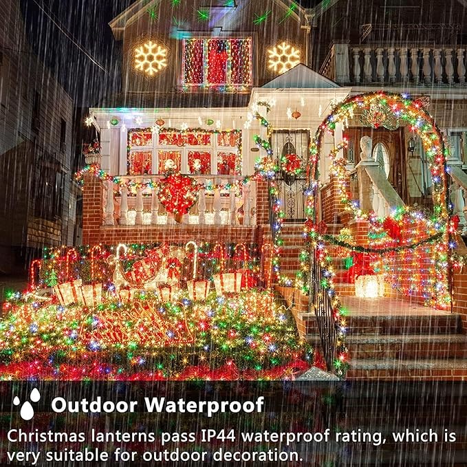 XURISEN 551FT Christmas Lights, 1400 LED Super Long String Lights 8 Modes & Memory Timer Plug in Twinkle Fairy Lights Decor for Home Xmas Party Wedding