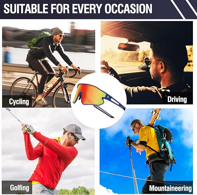 DUCO Sports Polarized Sunglasses for Men Women Running Sunglasses Fishing Cycling Baseball Glasses UV400 Protection DC0023