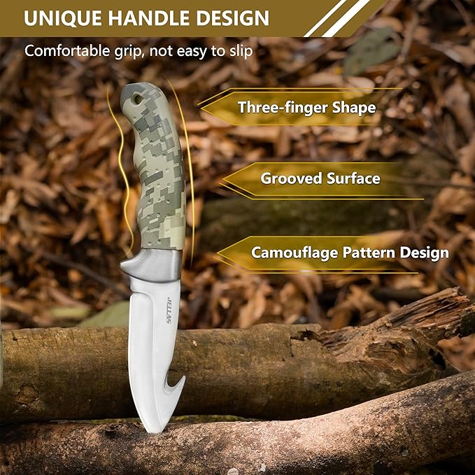 Jellas Professional 15-Piece Hunting & Outdoor Gear Set | Game Processing Kit with Field Dressing Tools, Bone Saw, Gut Hook, Fixed Blade, Boning, Skinning & Fillet Blades | Heavy-Duty Portable Case