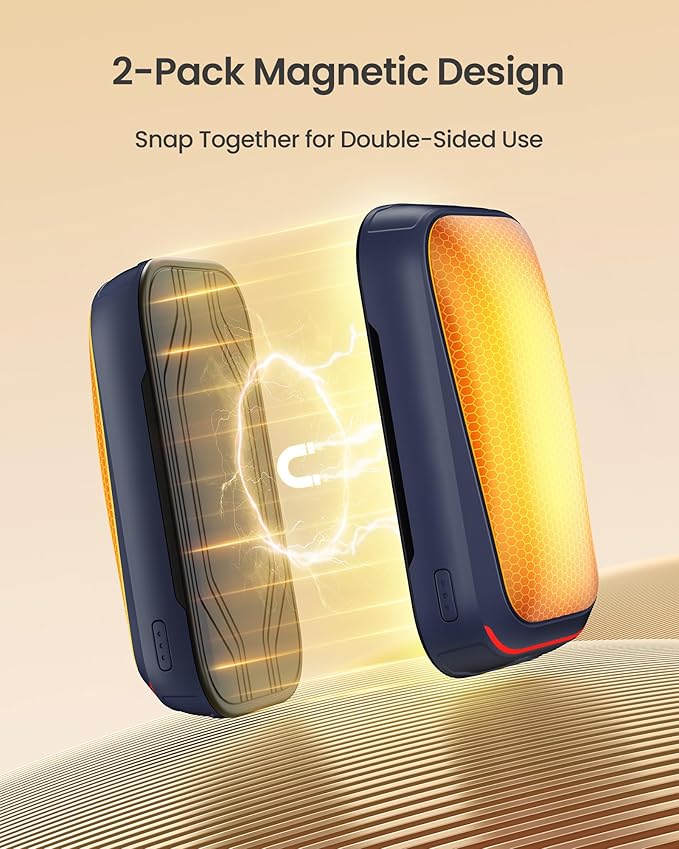 Gaiatop Electric Hand Warmers Rechargeable, Magnetic Pocket Hand Warmer 2-Pack, 3s Fast Heating, Fits in Gloves, for Winter Sports, Hunting Accessories, Stocking Stuffers Gifts for Men Women