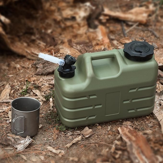 RedSwing 3 Gallon/11L Thickened Portable Water Container with Spigot, Water Storage Carrier for Camping Outdoor Hiking, BPA Free,Green