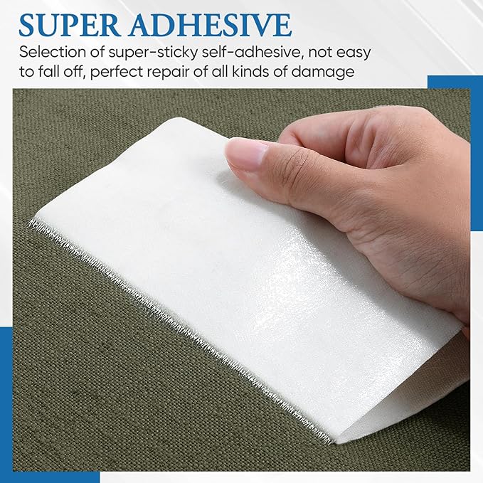 Canvas Repair Patch 5.5 x 8 Inches 6Pcs Self-Adhesive Waterproof Canvas Patch Kit for Repairing Tents,Sofas,Boat Covers,Camping Chair,Awnings,Car Seats.(Army Green)