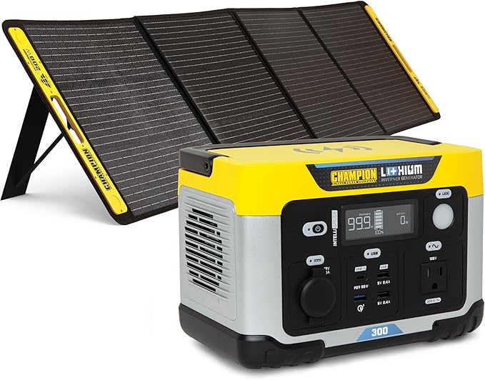 Champion Power Equipment 285-Wh Portable Solar Power Station and 200-Watt Solar Panel
