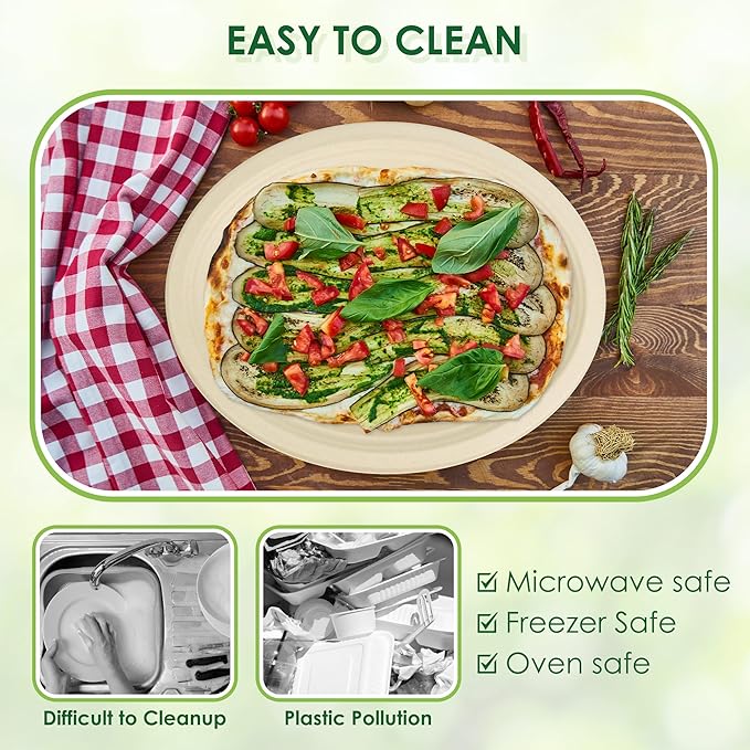 100% Compostable Oval Paper Plates, 12.5Inch 50Pack Disposable Heavy Duty Bagasse Platters Eco-Friendly Biodegradable Sugarcane Plates for BBQ, Party, Picnic - Natural Brown