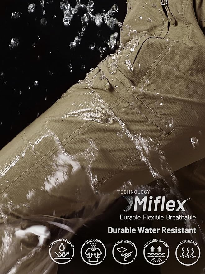 MIER Women's Quick Dry Cargo Pants Lightweight Tactical Hiking Pants with 6 Pockets, Stretchy and Water-Resistant