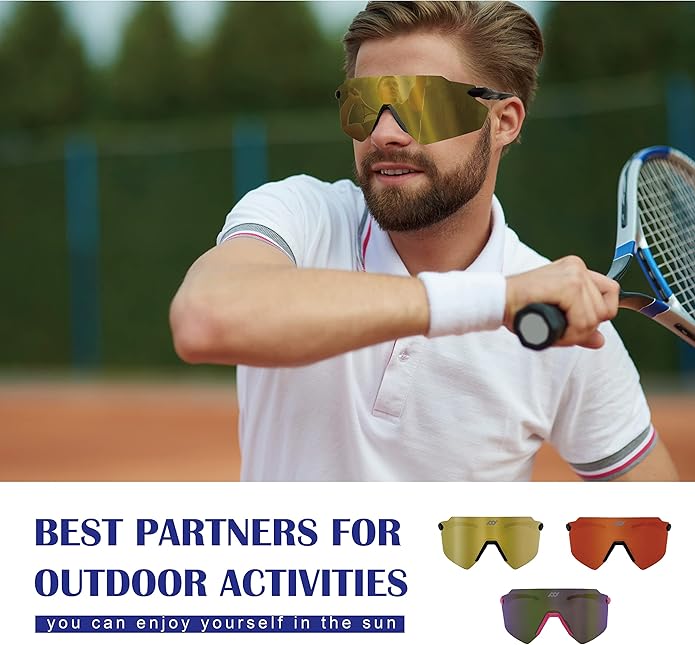 Outdoor Sports Polarized wrap around Cycling Sunglasses for Men & Women TR90 Frame UV Protection for fishing