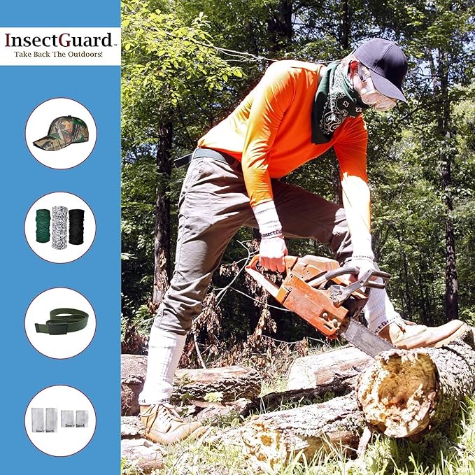 Permethrin Treated Mosquitoes, Flies, Ticks & More Insect Repellent Size Adjustable Fabric Belt (Green) One Size Fits All!