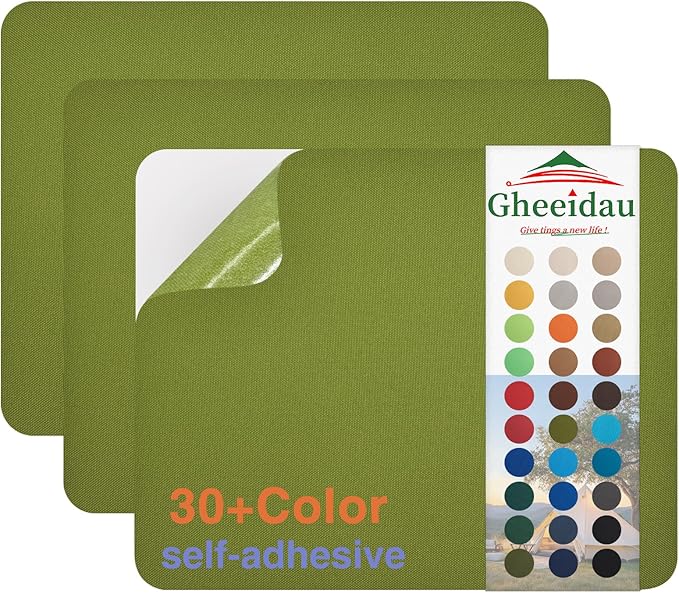 Canvas Repair Patch 9×11 Inch 3Pcs Waterproof Self-Adhesive Fabric Repair Patch for Tents,Boat Cover,Pop Up Canopy,Patio,Bags,Car Seats,Sofas,Furniture Cover(Green)