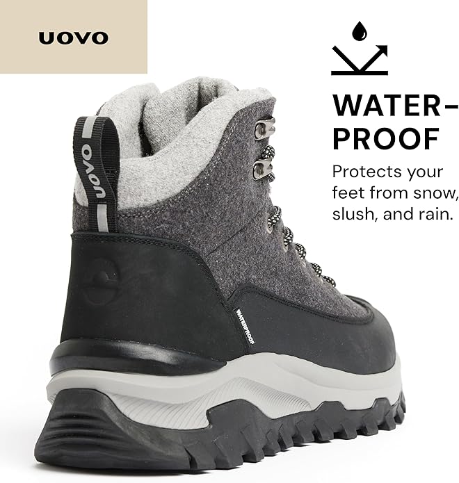 UOVO Men’s Winter Boot, Waterproof Leather
