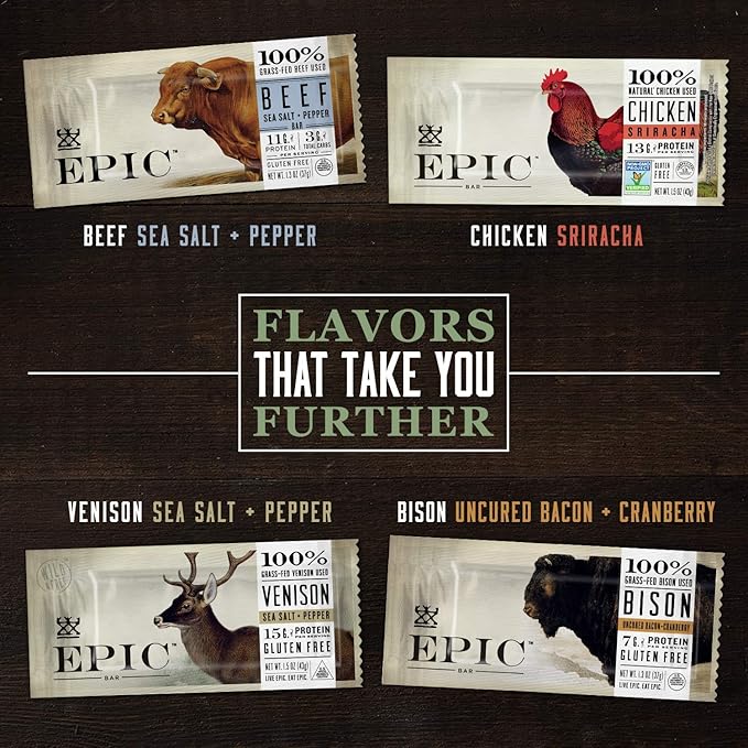 EPIC Bars, Beef Jalapeno, Keto and Paleo Friendly, Whole30 Approved, Gluten Free, 12 Count, 15.6 oz