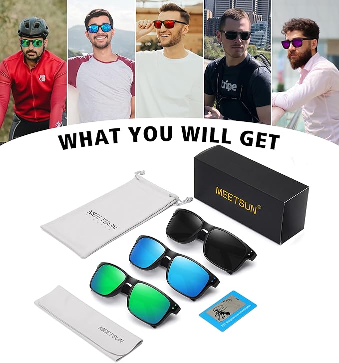 MEETSUN Polarized Sunglasses for Men Women Sports Driving Fishing Glasses UV400 Protection