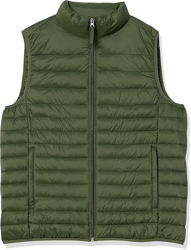 Amazon Essentials Mens Lightweight Water-Resistant Packable Puffer Vest