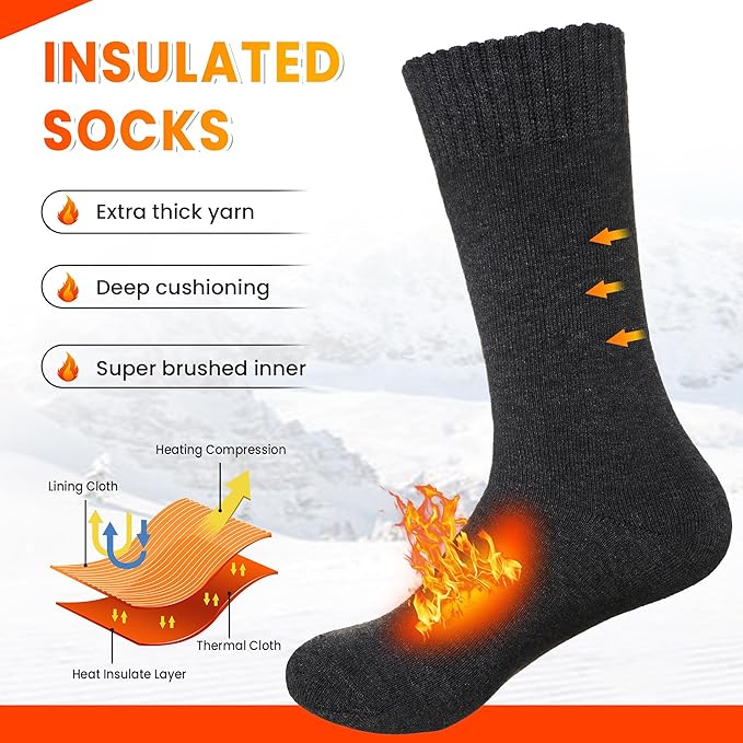 Velice Winter Warm Thermal Socks for Women Extra Thick Insulated Heated Crew Boot Socks for Cold Weather 5 Pairs