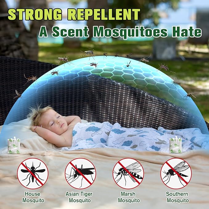 Mosquito Repellent Pouches, Mosquito Repellant Pouches, 10Pcs Peppermint Oil to Repel Mosquito, Keep Mosquitoes Away from House, Patio, Camping, Car, Indoor and Outdoor Use