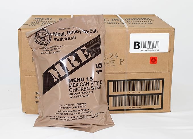 Wornick MRE Meals Ready to Eat, Inspection 2024, 2025 or Better, Emergency Food Supply, Survival Camping Outdoor 12 Pack (Random Bundle (A or B), 2, Count)