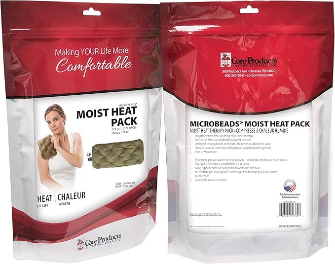 Core Products MicroBeads Moist Heat Therapy Microwave Pack - Small Heating Pad 5" X 12"