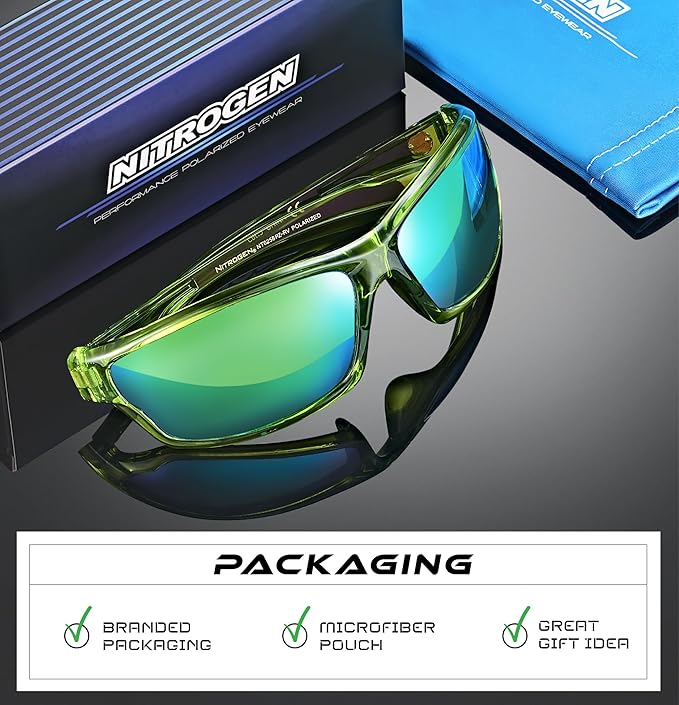 Nitrogen Polarized Wrap Around Sport Sunglasses for Men Women UV400 Driving Fishing Running Sun Glasses