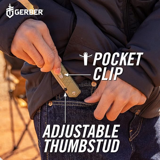 Gerber Gear Zilch Pocket Knife with 3.1" Plain Edge Blade, Folding Knife with Clip, Lightweight, EDC Gear and Equipment, Baltic Haze