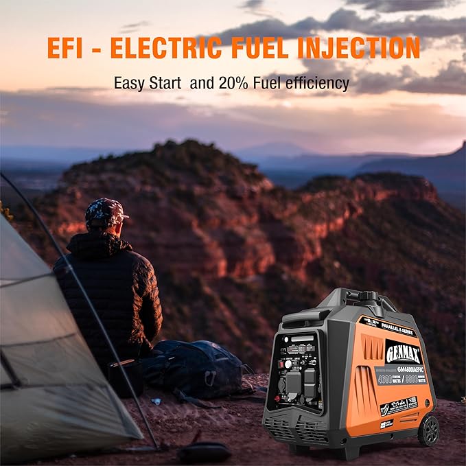 GENMAX Generator,EPA Compliant, Eco-Mode Feature, Ultra Lightweight for Backup Home Use & Camping