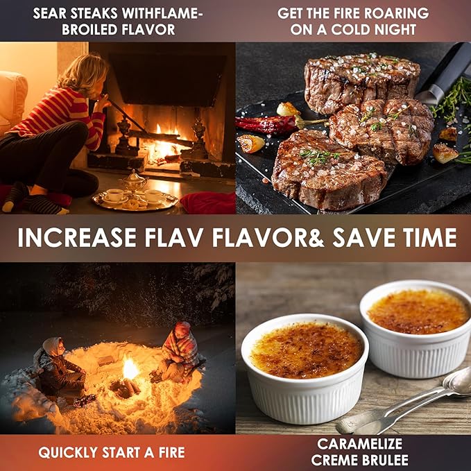 Propane Torch, Kitchen Cooking Torch with Igniter Searing Torch for Sous Vide Charcoal Lighter BBQ Grill Flame Thrower Campfire Starter (Propane Tank Not Included)