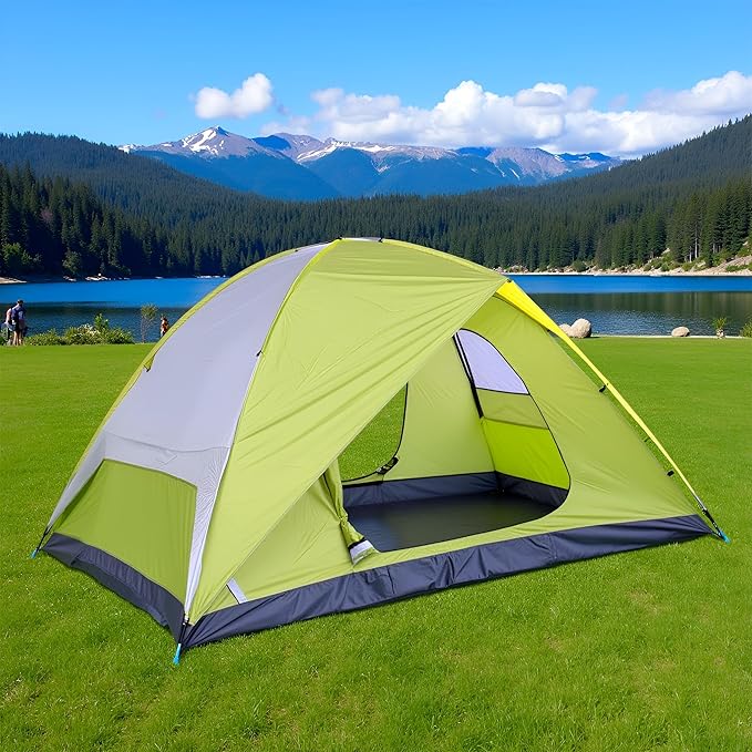 4-6 Person Dome Camping Tent, Family Camping Tent, 83x106 inches, Waterproof Oxford Flooring, for Fishing, Outdoor Camping, Hiking, Study Tours, Summer Camps.