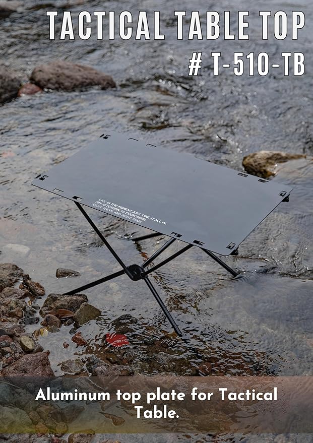 camping moon Hard Top Plate Aluminum Alloy for Tactical Table One Black T-510-TB