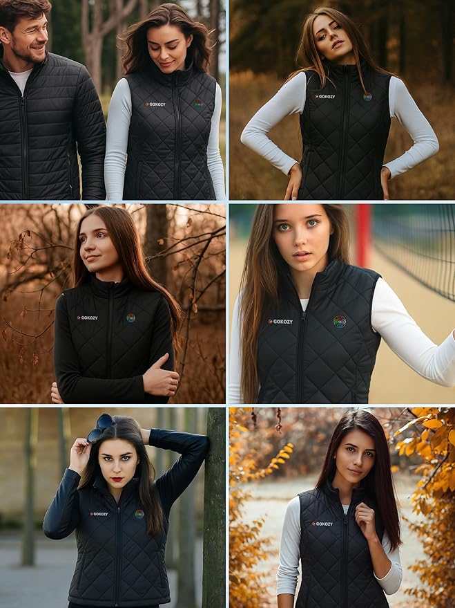 Heated Vest for Women with 12V 20000mAh Battery,13 Zone Smart Heating Lightweight Vest Heated Body Warmer Jacket