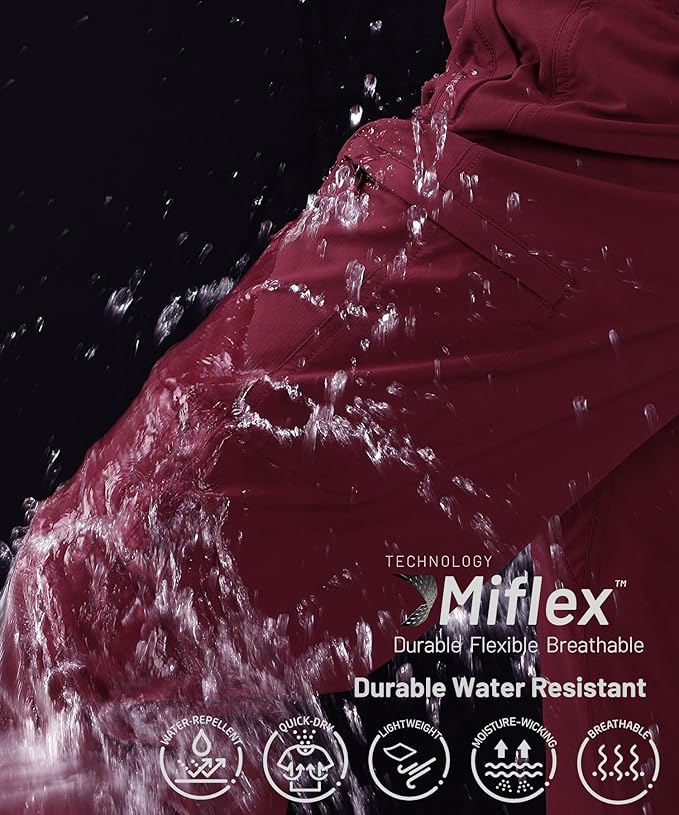 MIER Women's Quick Dry Cargo Pants Lightweight Tactical Hiking Pants with 6 Pockets, Stretchy and Water-Resistant