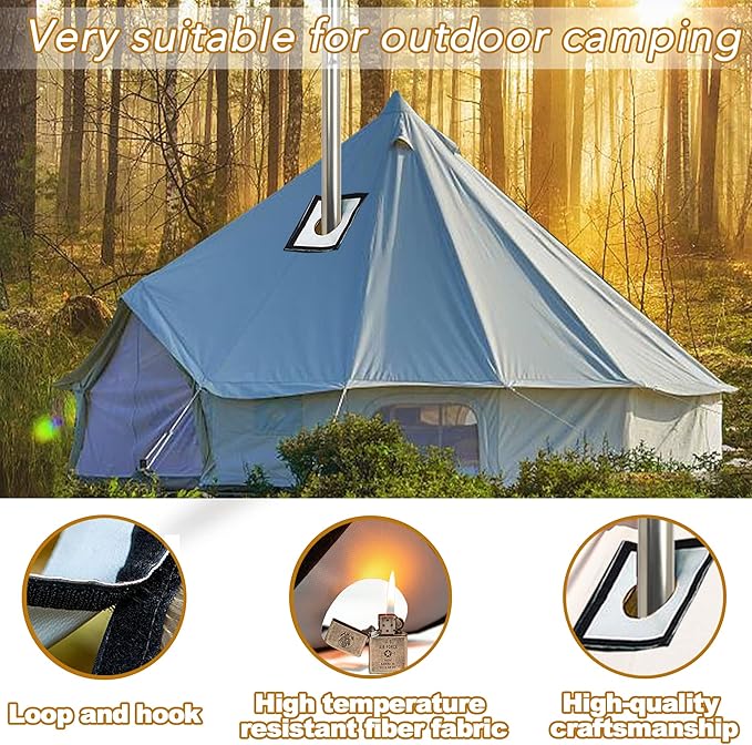Portable Wood Burning Stove for Camping, Stainless Steel Chimney Pipe, Outdoor Heating & Cooking Hot Tent Stove for Hunting, Ice Fishing & Backpacking