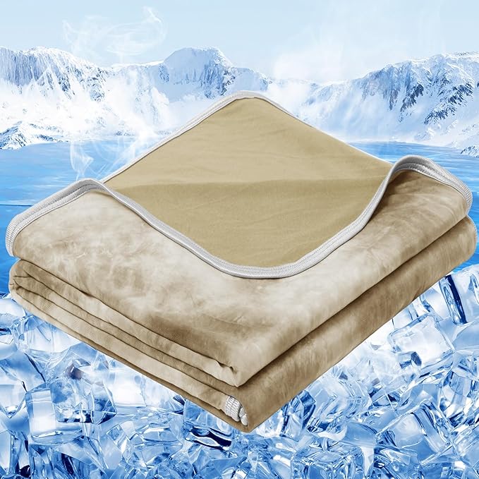 inhand Cooling Blanket Twin Size (60"x80"), Cooling Blankets for Hot Sleepers, Absorbs Heat to Keep Adults Cool for Summer Nights Sweats, Thin Cold Lightweight Blanket for Couch Bed, All Season Use