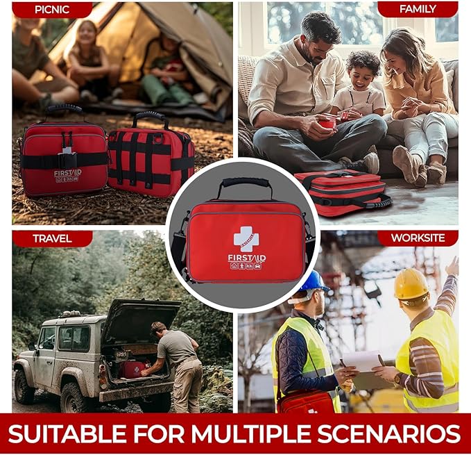 505 Piece Large First Aid Kit - Comprehensive Medical Kit for Home, Car, Travel, Camping, Business, School & Outdoor