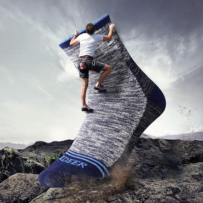 FEIDEER Men's Hiking Walking Socks, Multi-Pack Wicking Cushioned Outdoor Recreation Hiking Socks
