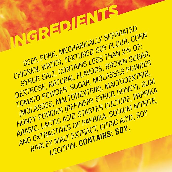 Slim Jim Monster Smoked Meat Sticks, Honey BBQ Flavor, High Protein, 1.94 oz. (18 Count)