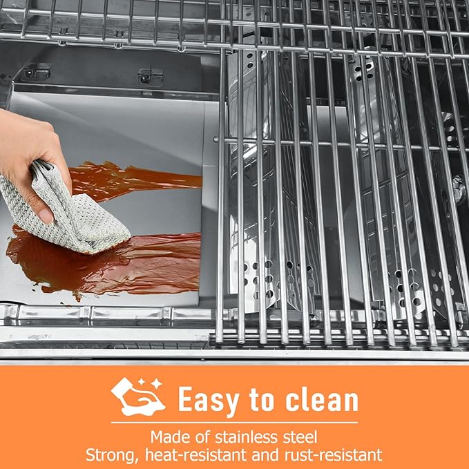 Uniflasy Universal Grease Tray with Catch Pan fits Nexgrill, Charbroil, Dynaglo, Kenmore, BHG, Grill Master, Backyard, Uniflame, Expert Gas Grill, Adjustable Drip Pan for 3/4/5 Burner Gas Grill