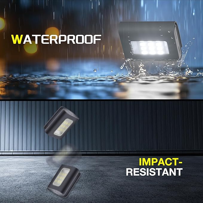 2Pack Clip on Running Lights, Rechargeable Magnetic LED Safety Lights with Red Strobe, Waterproof, USB Charging, Flashlight for Night Jogging, Dog Walking, Hiking Backpack, Cycling