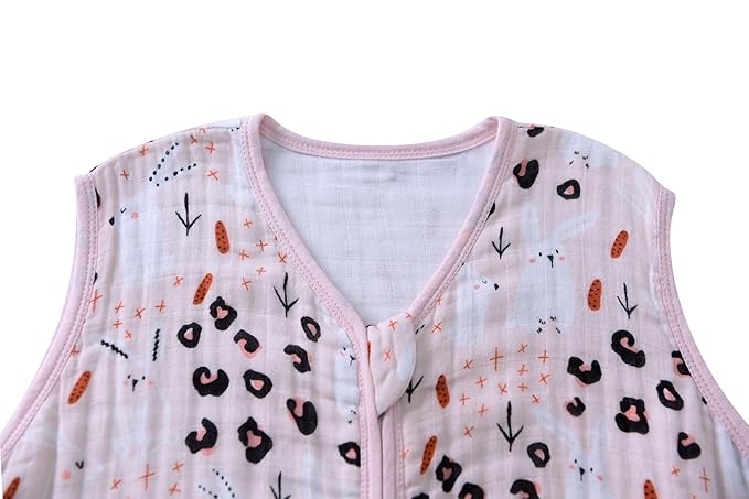 Baby Sleep Sack 2-4 T Boys & Girls Wearable Blanket 100% Organic Cotton 0.5 TOG Toddler Sleep Sacks 2- Way Zipper X-Large Pink Bunny