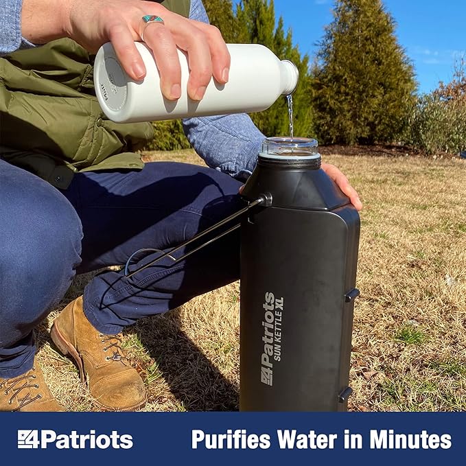 4Patriots Sun Kettle XL: Portable Solar Water Heater For Hunting & Emergencies - 33.8 oz Capacity