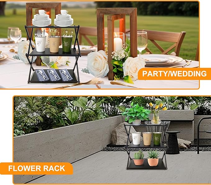 Folding Camping Table with Carry Bag, Portable Beach Tables for Sand Foldable, 3-Tier Storage Shelf Racks for Travel, Fishing, Picnic, Festivals, Outdoor Activities and Home