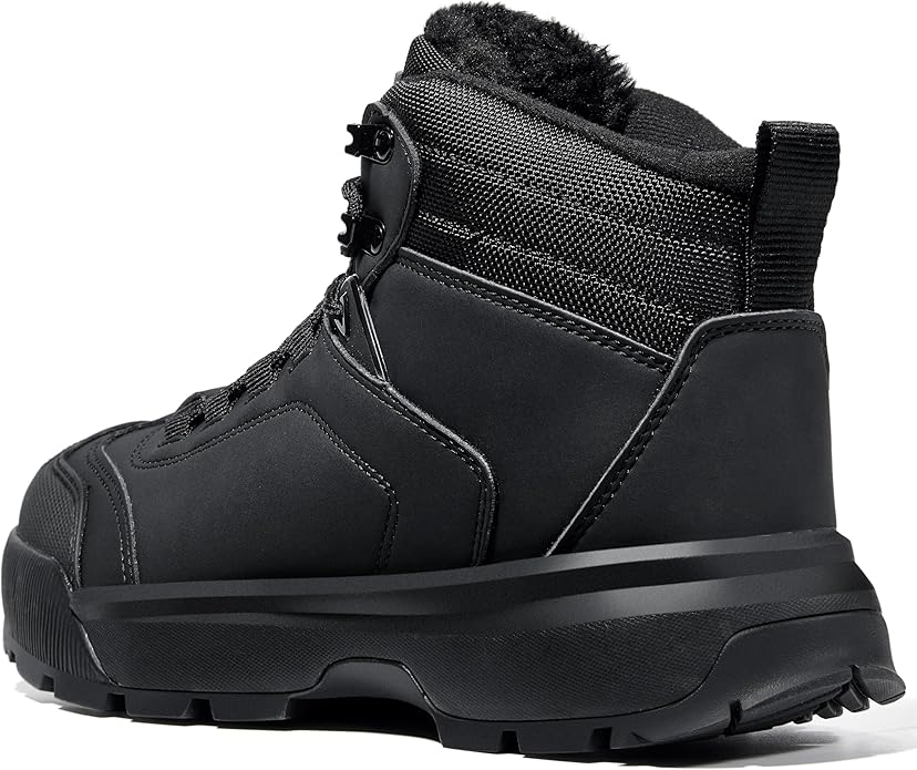 Wondamo Men's Waterproof Snow Boots Insulated Toe Cap Cold Weather Shoes Non-slip Lightweight Winter Boots
