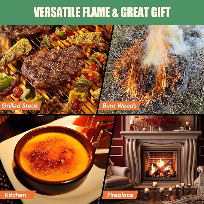 Propane Torch Gun | Adjustable Flame Thrower Gun | Gas Welding Kits Cooking Torch for BBQ, Searing Steak, Welding, Campfire & Charcoal (Propane Tank Not Included)